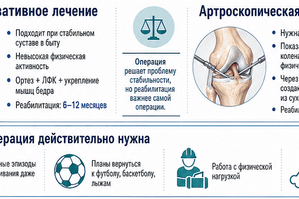 Разрыв крестообразной связки: как лечат травму и когда действительно нужна операция